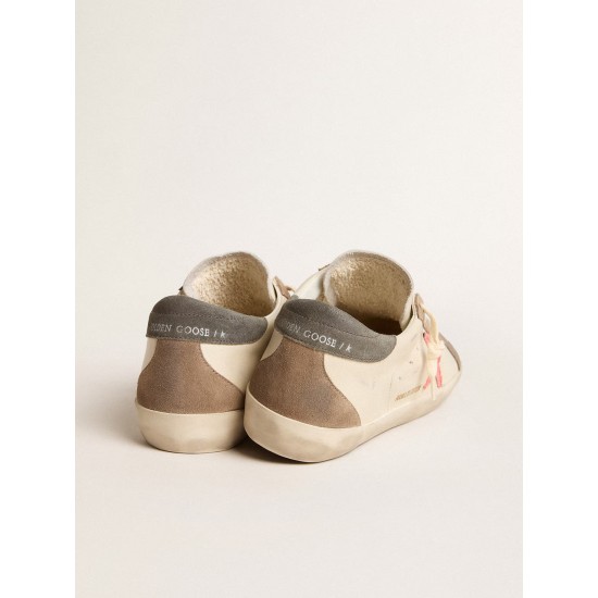 Women's Super-Star LTD with pink gabardine star and gray suede heel tab Women's Super-Star LTD with pink gabardine star and gray suede heel tab