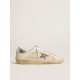 Super-Star in white leather and suede with silver and gold leather star Super-Star in white leather and suede with silver and gold leather star