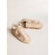 Woman's Super-Star in pale pink suede with suede star and platinum heel tab Woman's Super-Star in pale pink suede with suede star and platinum heel tab
