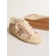 Woman's Super-Star in pale pink suede with suede star and platinum heel tab Woman's Super-Star in pale pink suede with suede star and platinum heel tab