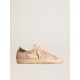 Woman's Super-Star in pale pink suede with suede star and platinum heel tab Woman's Super-Star in pale pink suede with suede star and platinum heel tab