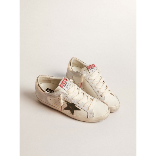 Women's Super-Star with lizard print with green star and platinum heel tab Women's Super-Star with lizard print with green star and platinum heel tab