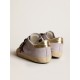 Super-Star in lilac suede with a brown star and gold heel tab Super-Star in lilac suede with a brown star and gold heel tab