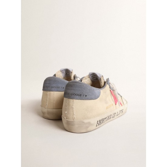 Super-Star Penstar LTD in canvas with lobster-colored suede star Super-Star Penstar LTD in canvas with lobster-colored suede star