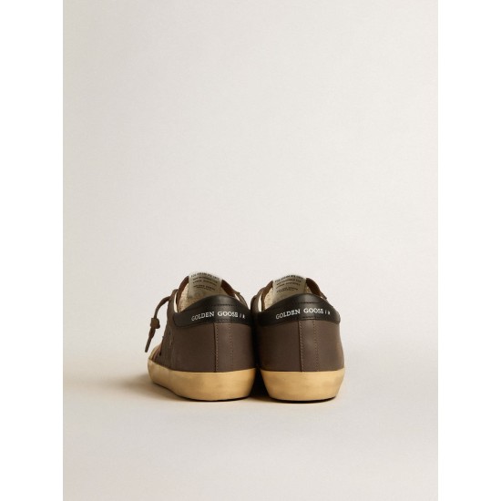 Women's Super-Star Penstar LTD in brown leather with pink suede star Women's Super-Star Penstar LTD in brown leather with pink suede star