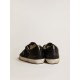 Women's Super-Star in black nappa and glitter with glossy black leather star Women's Super-Star in black nappa and glitter with glossy black leather star