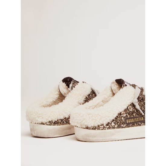 Women's Super-Star Sabot with glitter and shearling interior Women's Super-Star Sabot with glitter and shearling interior