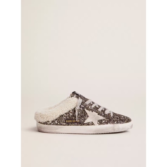 Women's Super-Star Sabot with glitter and shearling interior Women's Super-Star Sabot with glitter and shearling interior