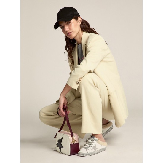 Super-Star Sabots in white leather with shearling lining Super-Star Sabots in white leather with shearling lining
