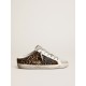 Women's Super-Star Sabot in leopard print pony skin with black star Women's Super-Star Sabot in leopard print pony skin with black star