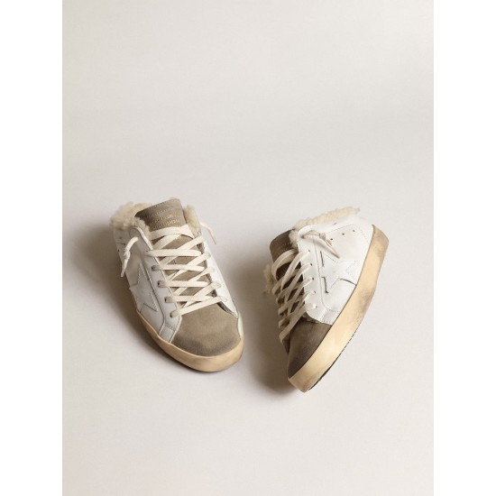 Super-Star Sabots with white leather star and shearling lining Super-Star Sabots with white leather star and shearling lining