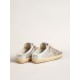 Super-Star Sabots in silver metallic leather with suede star Super-Star Sabots in silver metallic leather with suede star