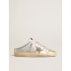 Super-Star Sabots in silver metallic leather with suede star Super-Star Sabots in silver metallic leather with suede star