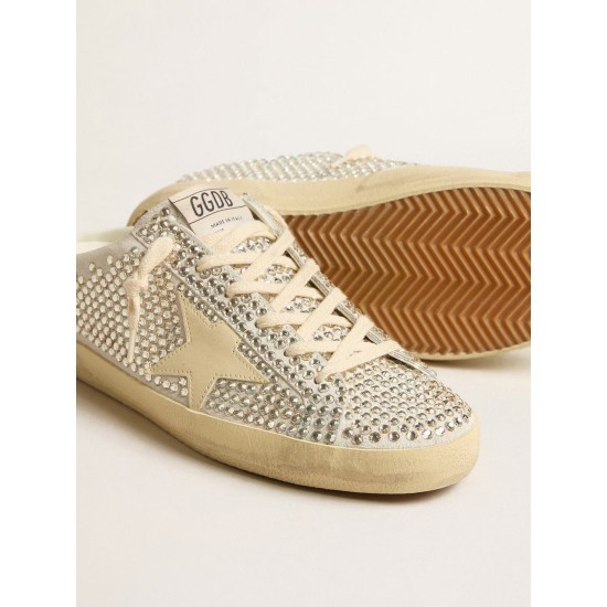 Women's Super-Star Sabots LTD in Swarovski crystals with white leather star Women's Super-Star Sabots LTD in Swarovski crystals with white leather star