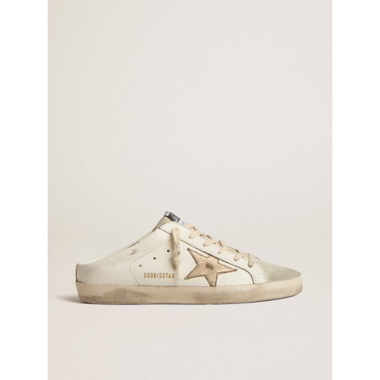 Super-Star Sabots with platinum star and ice-gray suede tongue Super-Star Sabots with platinum star and ice-gray suede tongue