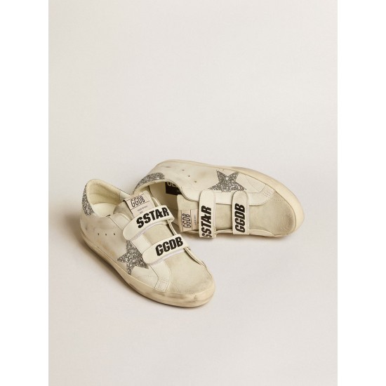 Women's Old School with silver glitter star and ice-gray suede tongue Women's Old School with silver glitter star and ice-gray suede tongue
