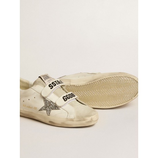Women's Old School with silver glitter star and ice-gray suede tongue Women's Old School with silver glitter star and ice-gray suede tongue
