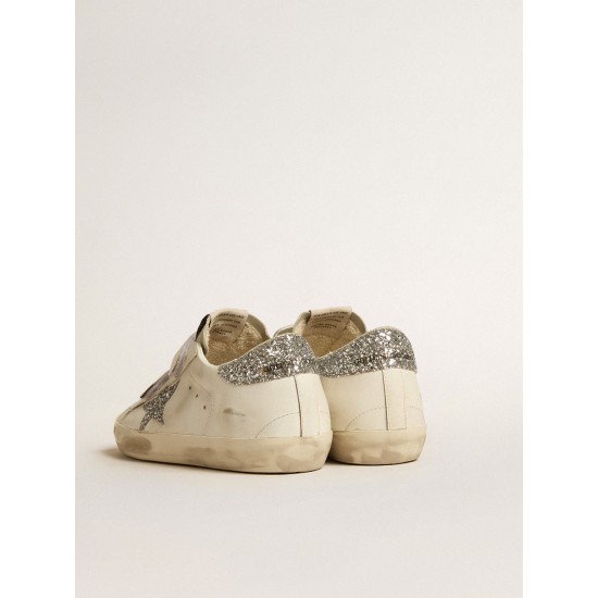 Women's Old School with silver glitter star and ice-gray suede tongue Women's Old School with silver glitter star and ice-gray suede tongue