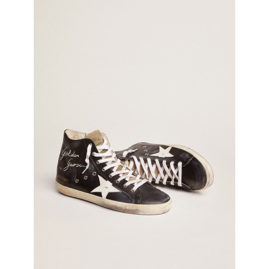Women's Francy with black leather upper and white star Women's Francy with black leather upper and white star