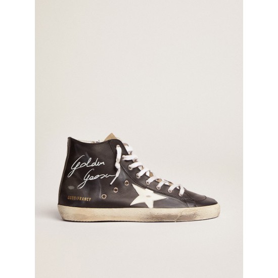 Women's Francy with black leather upper and white star Women's Francy with black leather upper and white star