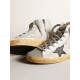 Women’s Francy in white suede with black leather star and silver Swarovski crystal tongue Women’s Francy in white suede with black leather star and silver Swarovski crystal tongue