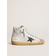 Women’s Francy in white suede with black leather star and silver Swarovski crystal tongue Women’s Francy in white suede with black leather star and silver Swarovski crystal tongue
