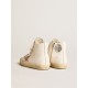 Francy in cream nappa with pink crocodile-print leather star Francy in cream nappa with pink crocodile-print leather star