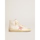 Francy in cream nappa with pink crocodile-print leather star Francy in cream nappa with pink crocodile-print leather star