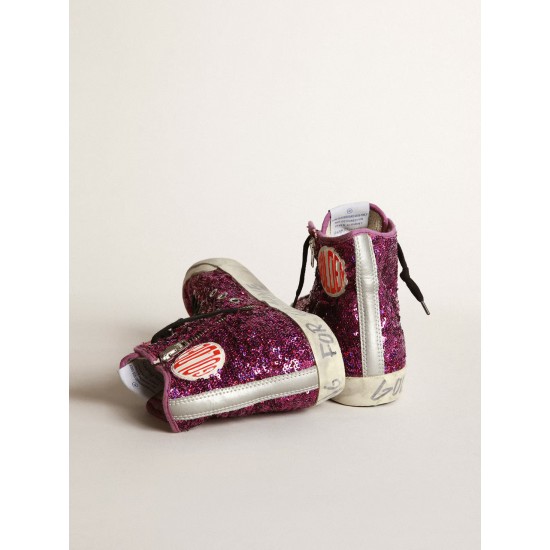 Francy sneakers with sequins and handwritten lettering on the outsole Francy sneakers with sequins and handwritten lettering on the outsole