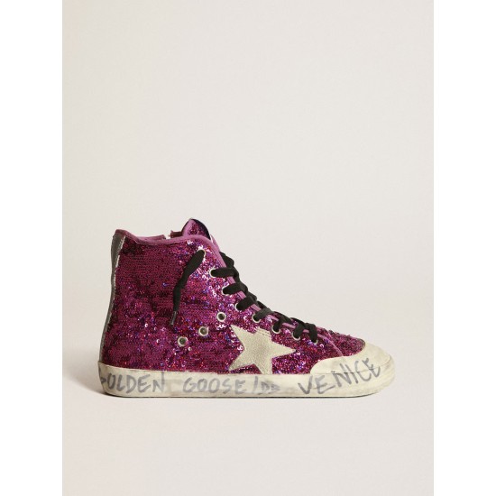 Francy sneakers with sequins and handwritten lettering on the outsole Francy sneakers with sequins and handwritten lettering on the outsole
