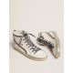 Women's Slide with star in white suede and leather flash Women's Slide with star in white suede and leather flash