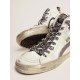 Women's Slide with star in white suede and leather flash Women's Slide with star in white suede and leather flash