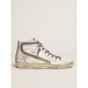 Women's Slide with star in white suede and leather flash Women's Slide with star in white suede and leather flash