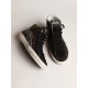 Slide in brown glitter with black leather star and flash Slide in brown glitter with black leather star and flash