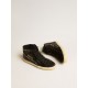 Slide in leather with black star and Swarovski crystal flash Slide in leather with black star and Swarovski crystal flash