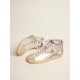 Women's Slide with laminated leather upper and silver glitter Women's Slide with laminated leather upper and silver glitter