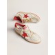 Women's Ball Star in white leather with red star and heel tab Women's Ball Star in white leather with red star and heel tab