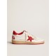 Women's Ball Star in white leather with red star and heel tab Women's Ball Star in white leather with red star and heel tab