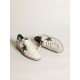 Women's Ball Star in white nappa leather with green leather star and heel tab Women's Ball Star in white nappa leather with green leather star and heel tab