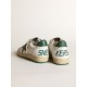 Women's Ball Star in white nappa leather with green leather star and heel tab Women's Ball Star in white nappa leather with green leather star and heel tab