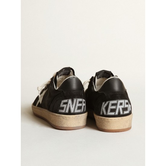 Women's Ball Star in black suede with white leather star Women's Ball Star in black suede with white leather star