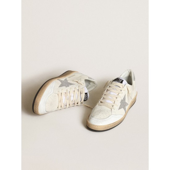White Ball Star with a Swarovski crystal star and heel tab White Ball Star with a Swarovski crystal star and heel tab