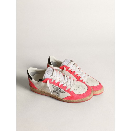 Women's Ball Star in white nappa with glitter star Women's Ball Star in white nappa with glitter star