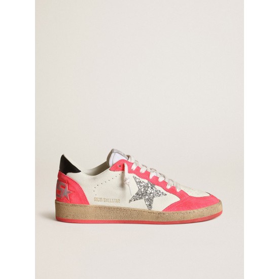 Women's Ball Star in white nappa with glitter star Women's Ball Star in white nappa with glitter star