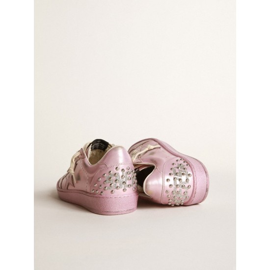 Women’s Ball Star LAB in pink laminated leather with studs Women’s Ball Star LAB in pink laminated leather with studs