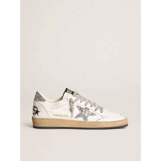 Women's Ball Star in nappa with white star and glitter heel tab Women's Ball Star in nappa with white star and glitter heel tab