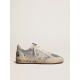 Ball Star in silver glitter with ice-gray suede inserts Ball Star in silver glitter with ice-gray suede inserts