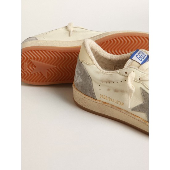 Ball Star in nappa leather with gray suede star and beige heel tab Ball Star in nappa leather with gray suede star and beige heel tab