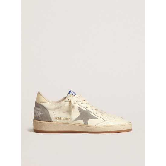 Ball Star in nappa leather with gray suede star and beige heel tab Ball Star in nappa leather with gray suede star and beige heel tab
