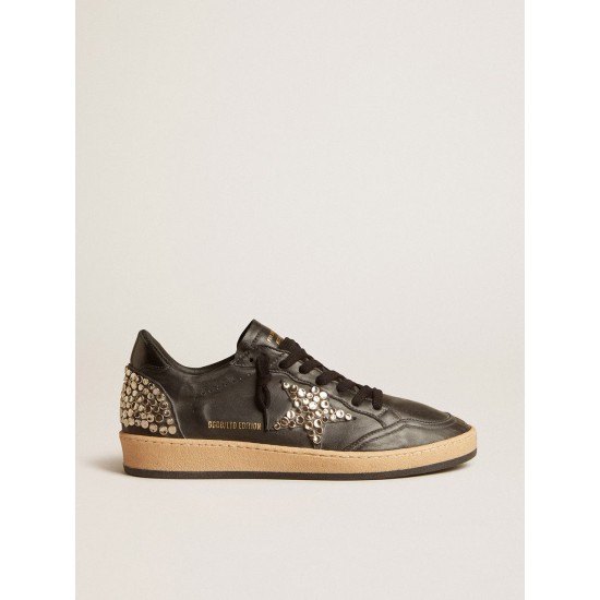 Women’s Ball Star LAB in black nappa with studded black leather star Women’s Ball Star LAB in black nappa with studded black leather star